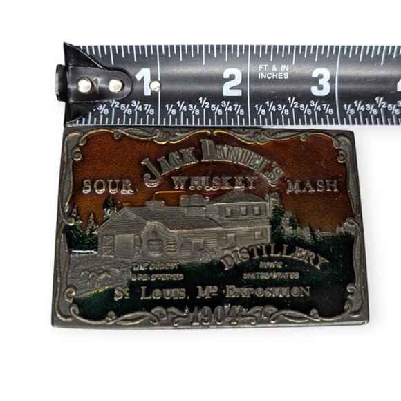 Jack Daniel's Distillery Enameled Metal Belt Buckle St Louis Exposition - Picture 8 of 10